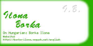 ilona borka business card